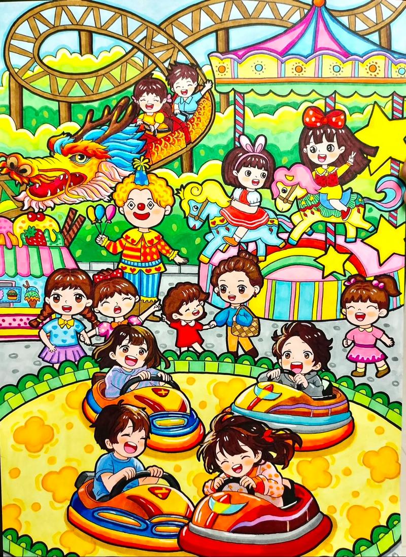 快乐暑假绘画|多彩假期绘画#暑假儿童画#暑