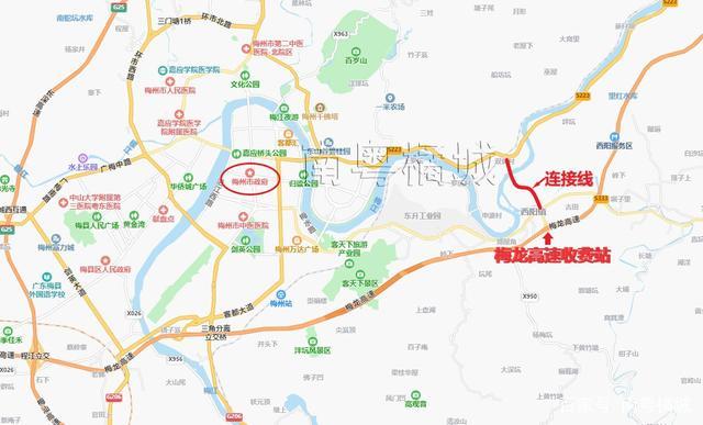 广东梅州城区新建s223至s333省道连接线公路,四车道时速60公里