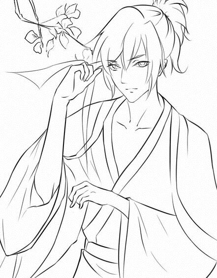 古风男子唯美图片简笔画