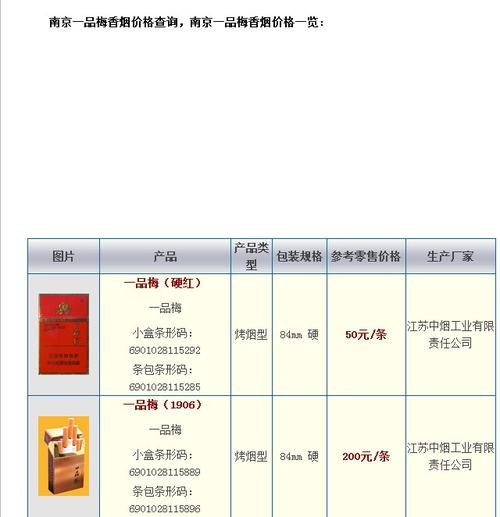 南京一品梅什么价格