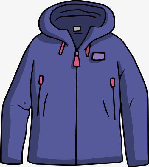 深蓝色卡通冲锋衣