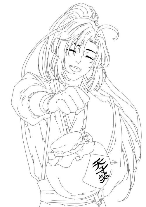 黑白线稿/橡皮章素材/魔道祖师/魏无羡/动漫