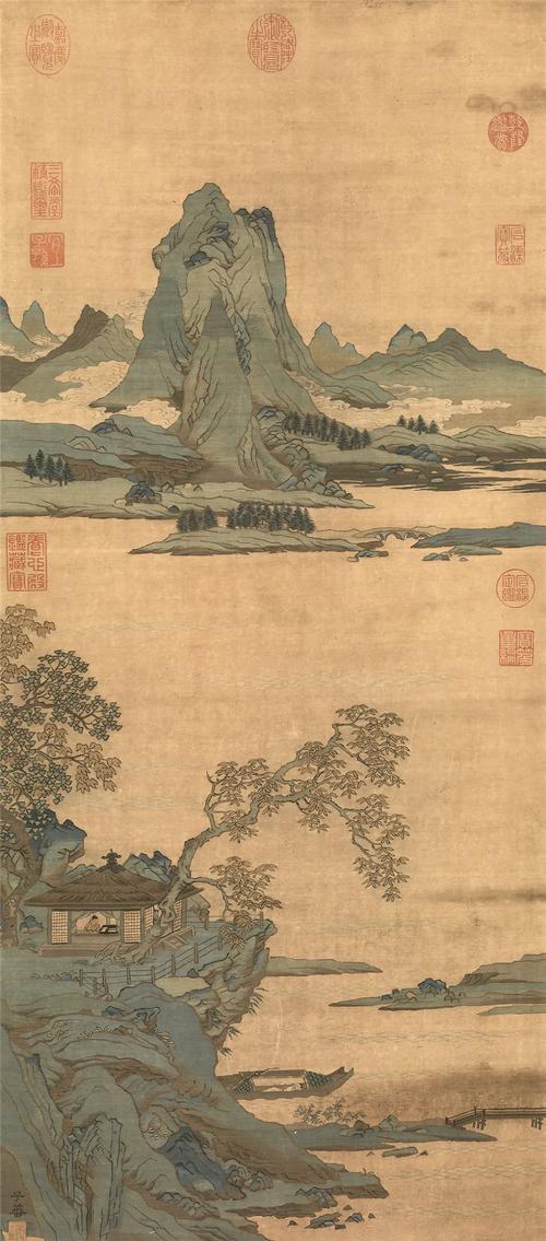 (南宋) 沈子蕃 缂丝秋山诗意 纵86.8厘米 横38.
