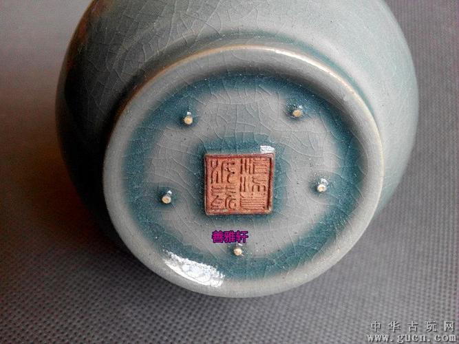 宋清凉寺汝窑玄颈玉壶春瓶带底款古玩古董古瓷器