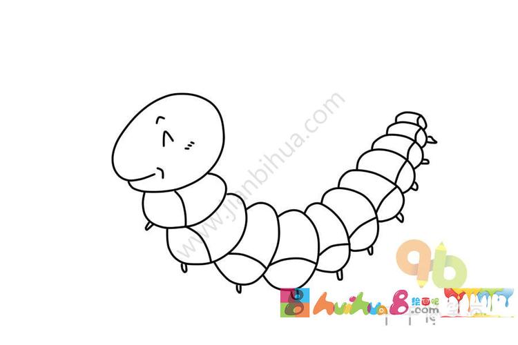 儿童画画青虫怎么画简笔画教程_绘画吧-画画