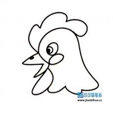 一笔画公鸡头像