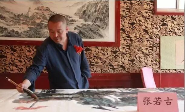 赏读当代著名山水画家张若古的泼墨重彩山水画
