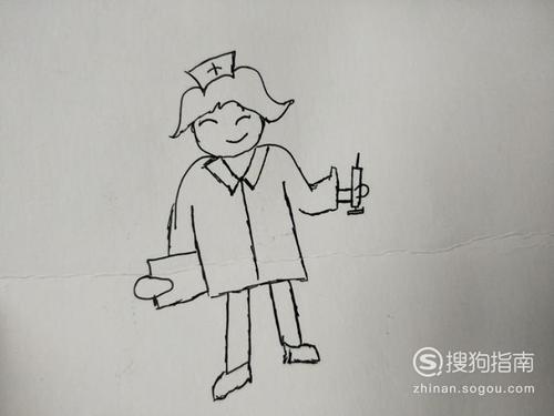手拿针管的护士简笔画怎么画怎么画打针的护士