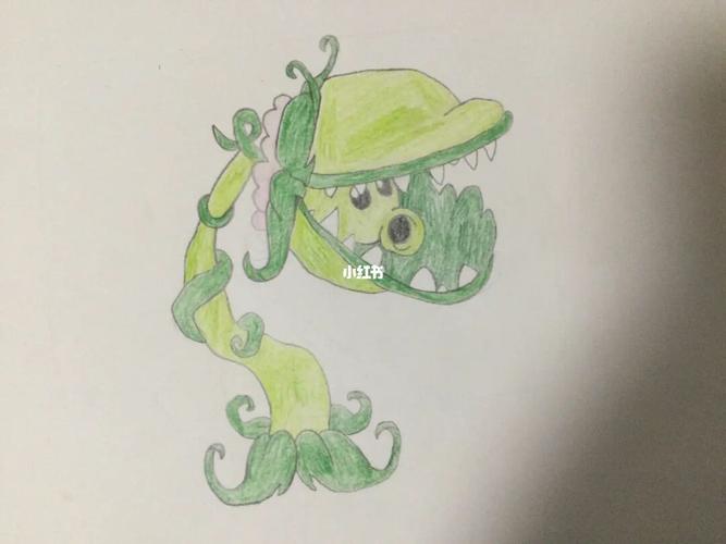 今天画了食人花豌豆_豌豆_简笔画_文化_绘画