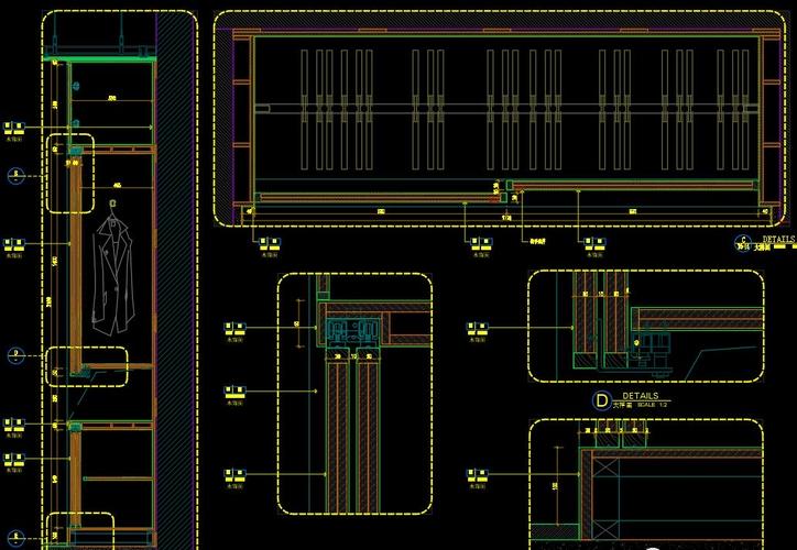 最全样板房衣柜深化cad节点图分享