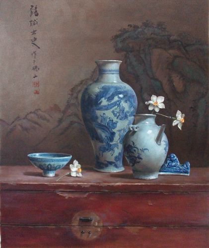 青花瓷油画.