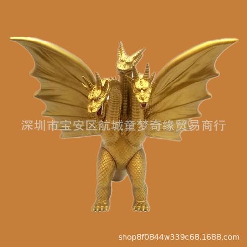 仿真怪兽之王哥斯拉三头龙 王者基多拉 惑星怪兽手办摆件装饰玩偶