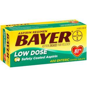 美国拜耳阿司匹林肠溶片bayer aspirin低剂量81mg*400粒原装正品