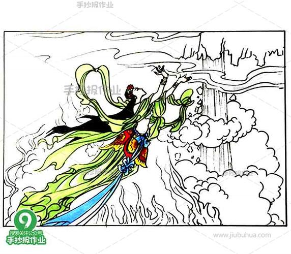 女娲补天卡通画