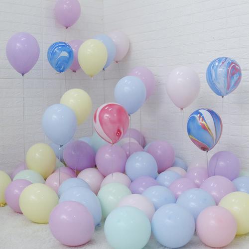 马卡龙色气球装饰告白生日派对结婚礼婚房布置糖利色气球拱门批
