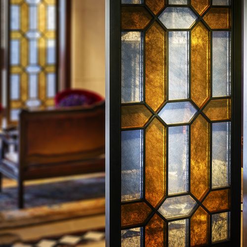 民国时代 私人定制美式复古屏风隔断 艺术玻璃 夹丝玻璃 彩色玻璃