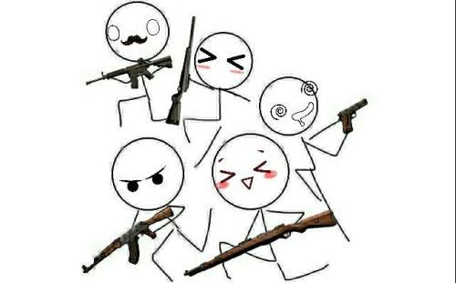 卡通吃鸡小人简笔画