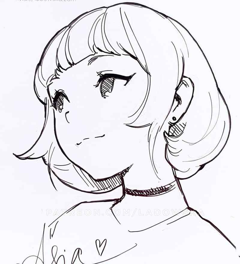 精致的动漫人物线稿图高清初学者最爱的动漫人物临摹素材