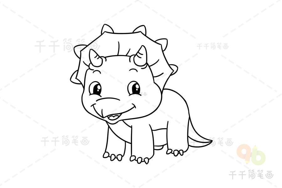 简单的三角龙简笔画图片