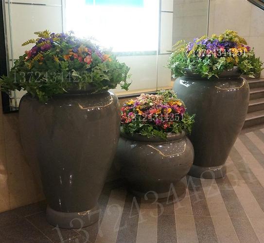 户外欧式玻璃钢花盆 组合式落地大花盆 城市街道绿化玻璃钢大花盆