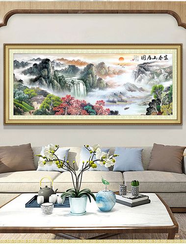 富春山居图十字绣线绣2020新款大幅客厅大气家用自己绣手工中国风