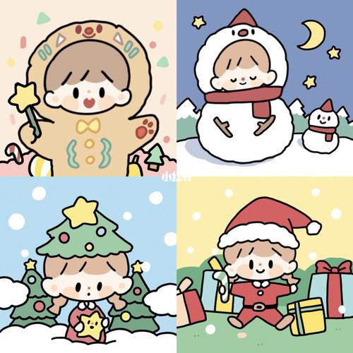 插画分享 | 卓大王画的圣诞头像_插画_可爱头像_素材