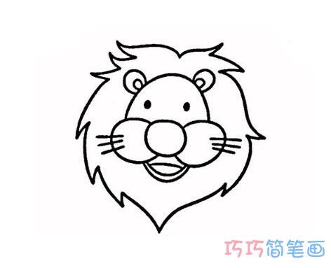 卡通狮子头怎么画正面简单_狮子儿童简笔画图片