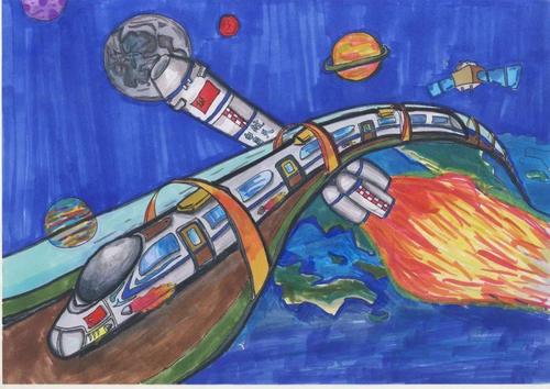 共筑航天梦想记丰台区东高地第一小学科技节活动之科幻画创作