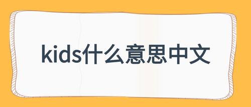 kids什么意思中文