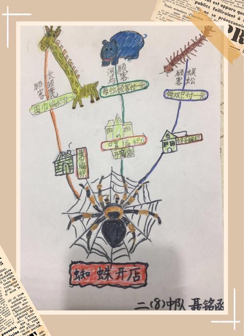 《蜘蛛开店》思维导图 导出精彩—光明实验小学二(8)雄鹰中队课文知识