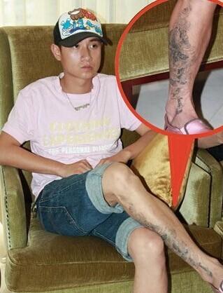 帅气明星文章腿部纹身图片精选分享!