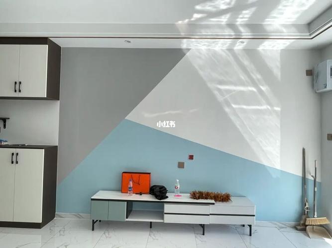 拼色小清新电视墙_拼色_小清新_电视墙_电视机_背景墙