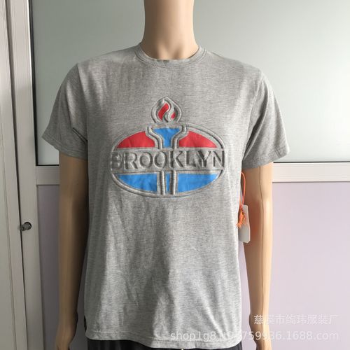 仿棉t恤定制3d立体凹凸字母浮雕印花短袖圆领t恤促销礼品广告衫