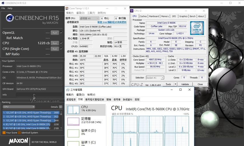 lake,coffee lake 等及主板 intel core i5-9600k @ 5ghz(1