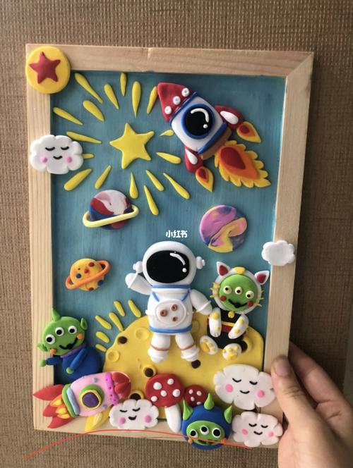 儿童粘土手工作品  宇航员|海底世界_粘土_手工制作_宇航员_幼儿园