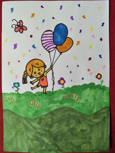 《在快乐的节日里》绘画作品展示