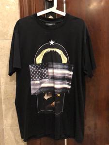 givenchy 鲨鱼嘴圣母国旗拼接短袖