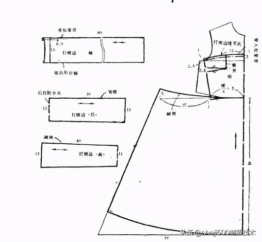 流行裙装裁剪333款之荷叶边覆肩领露背连衣裙裁剪制版