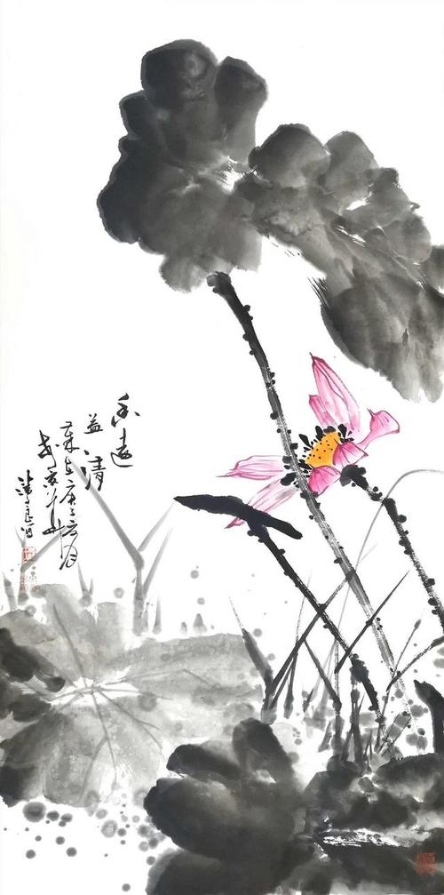 「艺惠藏」画坛才子潘文良新作国画荷花及兰亭序书法作品