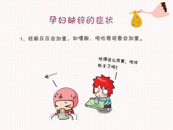 六种症状看孕妇是否缺锌