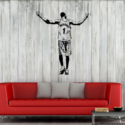 速卖通 aw264创意篮球明星 麦迪墙贴pvc客厅卧室装饰贴画来图可定