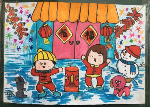 河曲县实验小学迎新年美术作品展