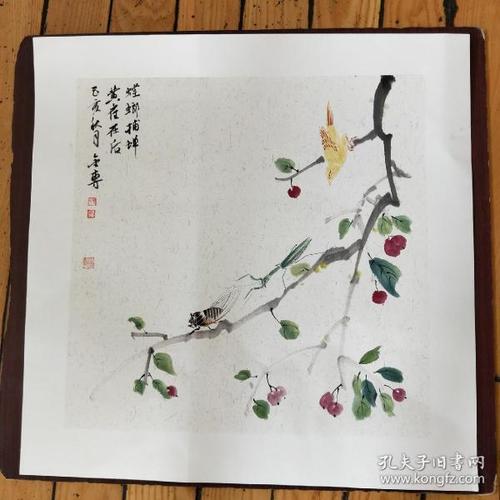 工笔画,名人字画,《螳螂捕蝉黄雀在后》作者:张金专,山东省书法家协会