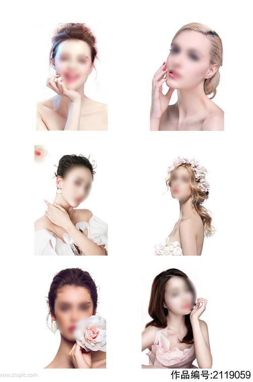 化妆美容海报元素的美女模特png元素