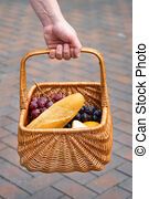 午餐, basket., 握住, 篮子, 打开, 人
