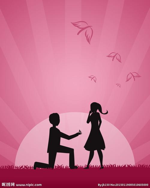 卡通情人节求婚设计图__动漫人物_动漫动画_设计图库