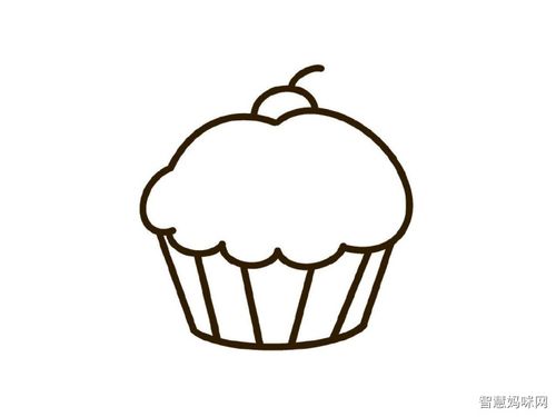 樱桃蛋糕简笔画