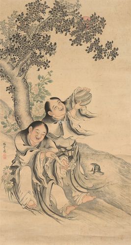 杨云龙19191993和合二仙立轴设色纸本