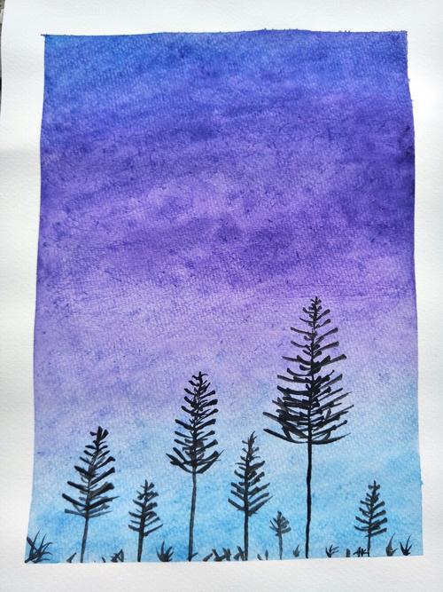 来自不专业的不专业分享 90_颜料_水彩_植树节去哪玩_水彩画_胶带