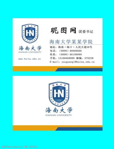海南大学简约名片设计